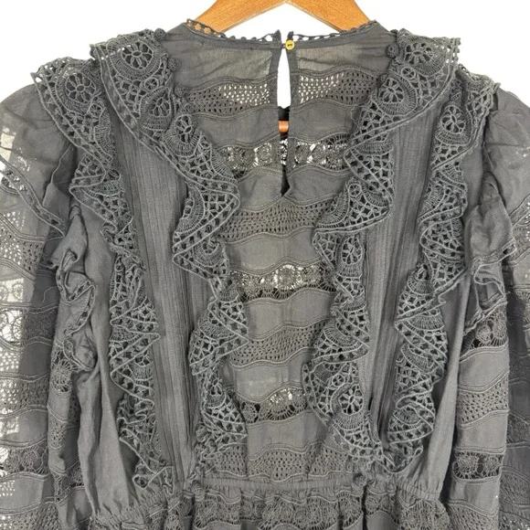 Ulla Johnson Jolie Black Lace Long Sleeve Dress SZ 4 - Picture 11 of 14